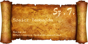 Szeicz Teobalda névjegykártya